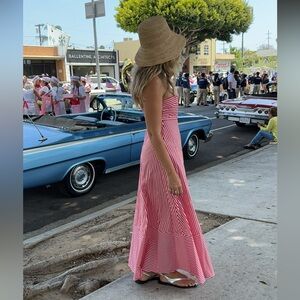 Lusana | red stripe dress